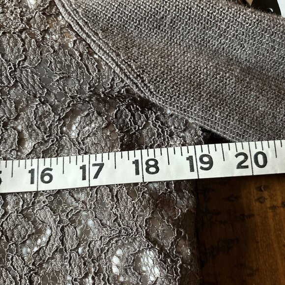 simply vera wang Brown Knit Sweater Over Blouse Size Large NWT - Picture 6 of 8